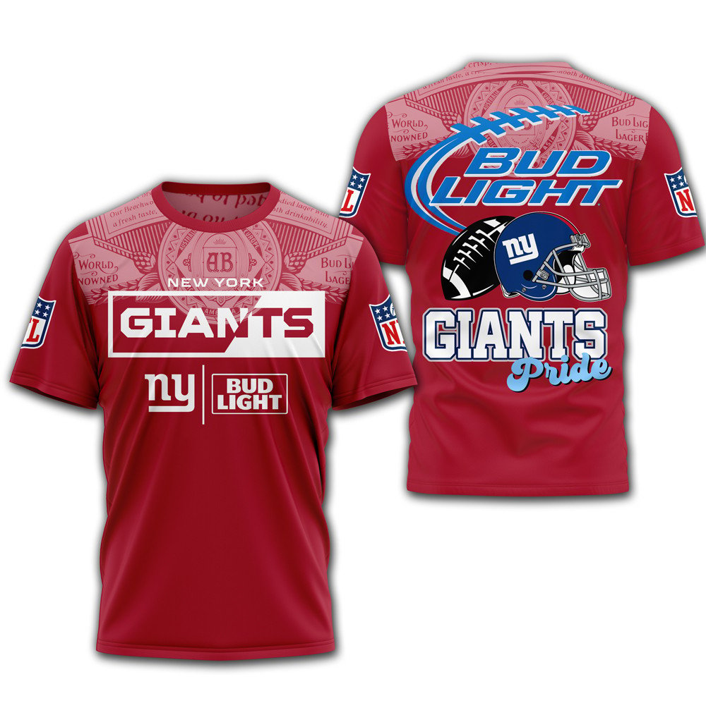 NYG Premium NFL x Bud Light 3D T-shirt DDT CTND
