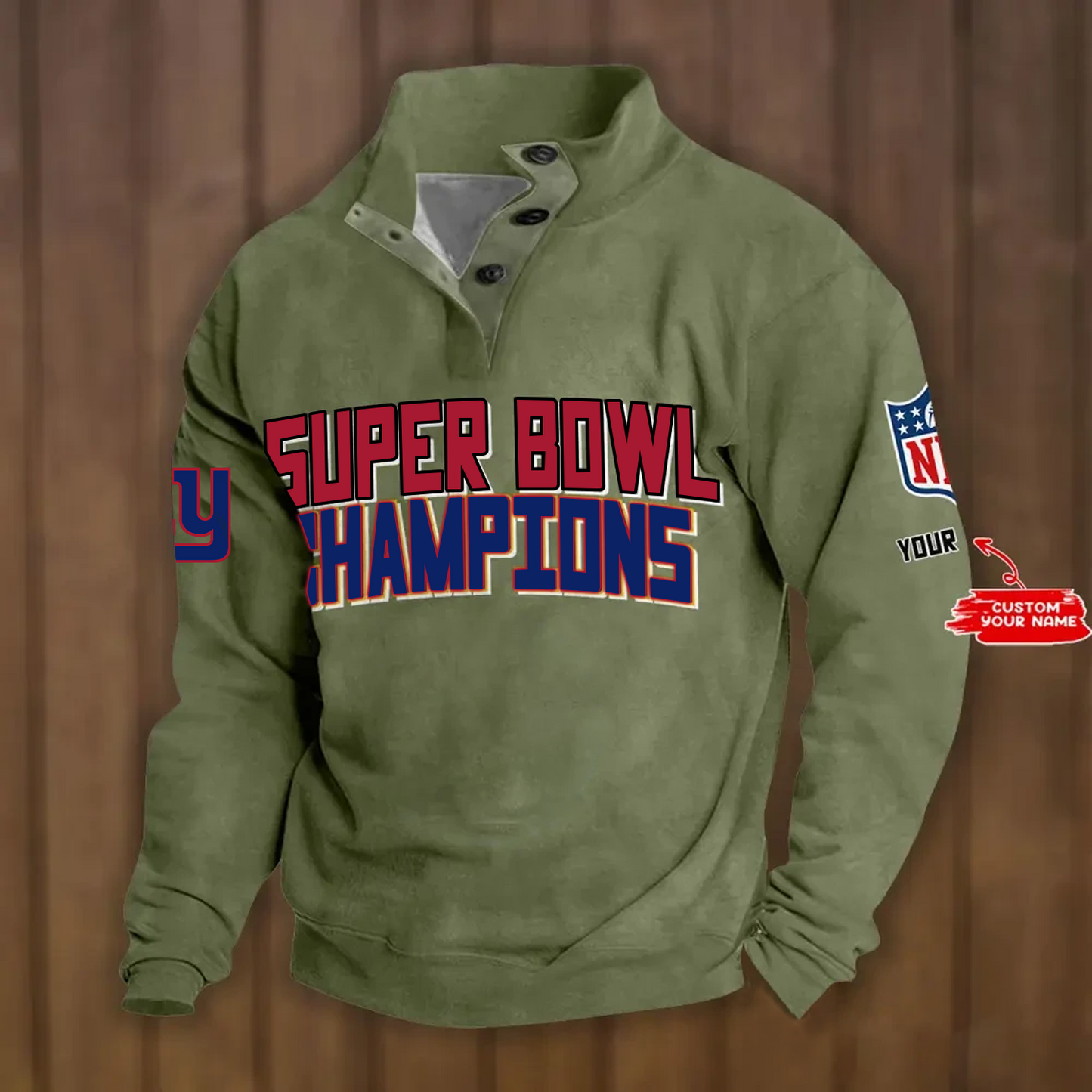NYG x NFL Double Breasted Stand Collar Hoodies DATND TANTD