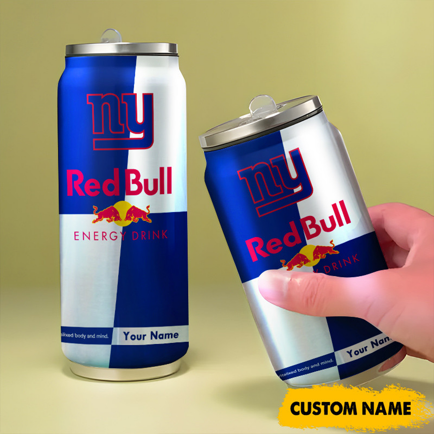 NYG x NFL Mix RedB Drink Can Tumbler Custom Any Name DATND TANTD