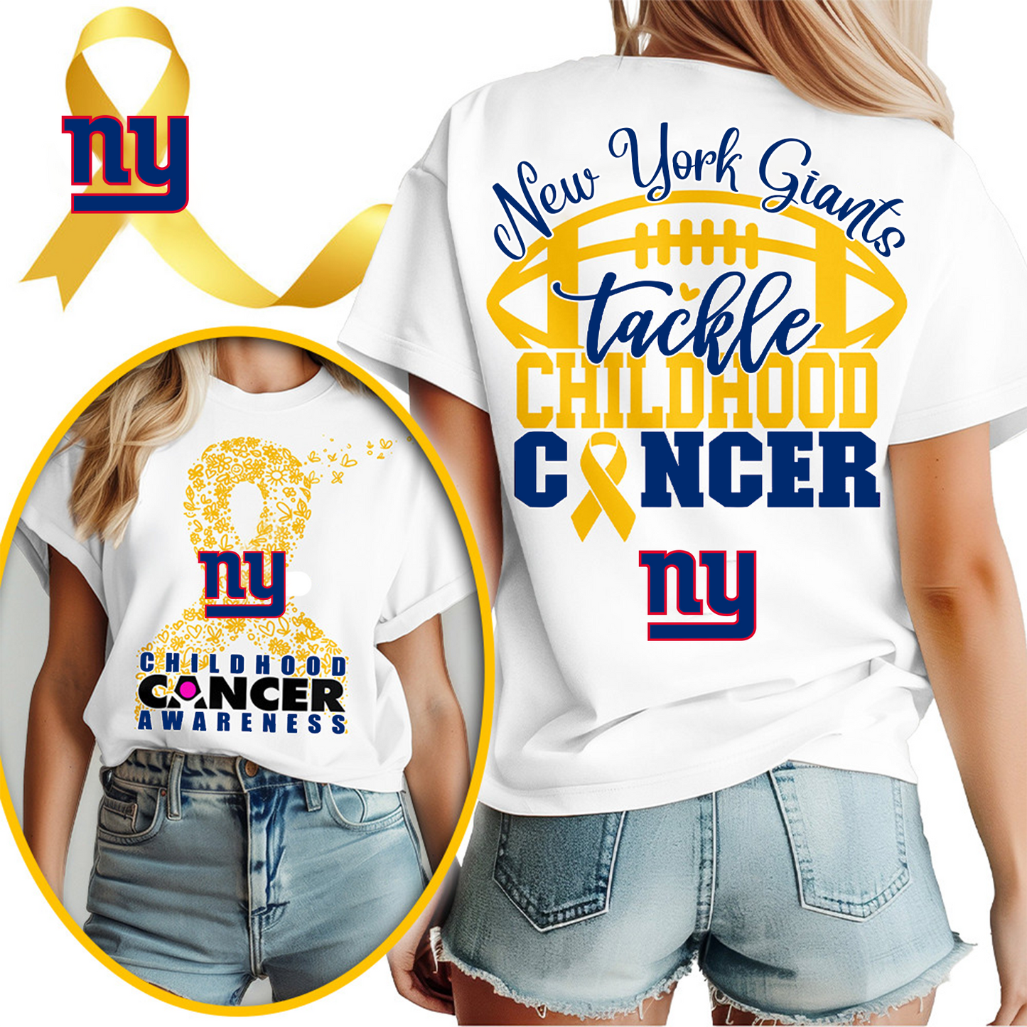 NYG X NFL Premium Childhood Cancer Awareness Month 3D Shirt DatND ThuongNH