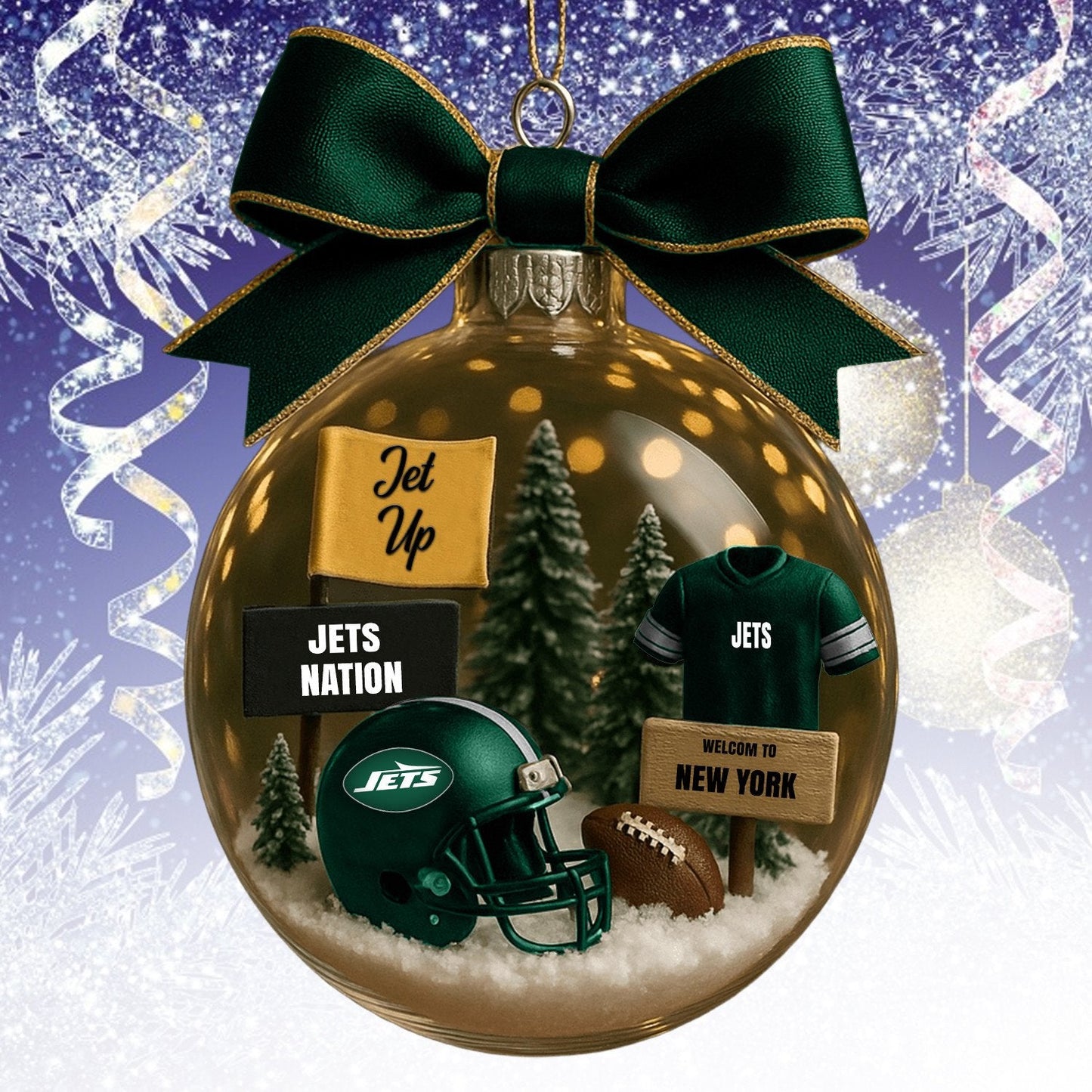 NYJ  NFL Acrylic Ball Ornament - Best Gift For Fans DDT CTND