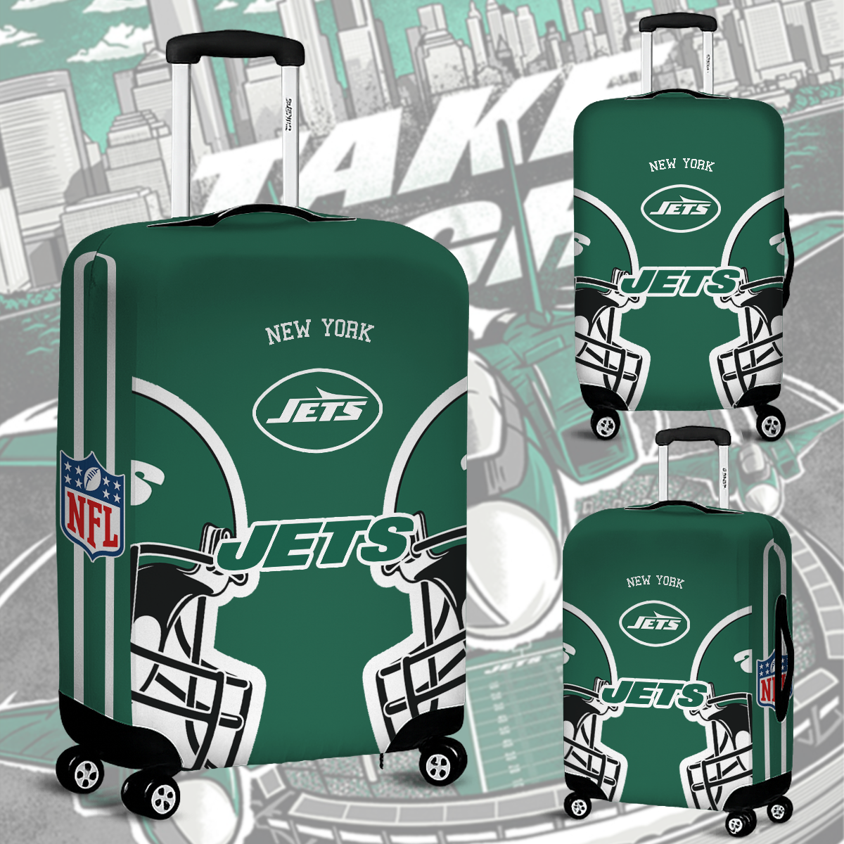 NYJ NFL V2 Luggage Cover Suitcase Protector DDT NTL
