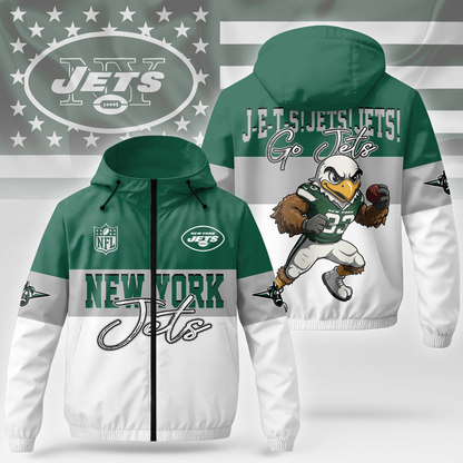 NYJ Premium NFL Fan Pride Windbreaker Jacket DDT NTL