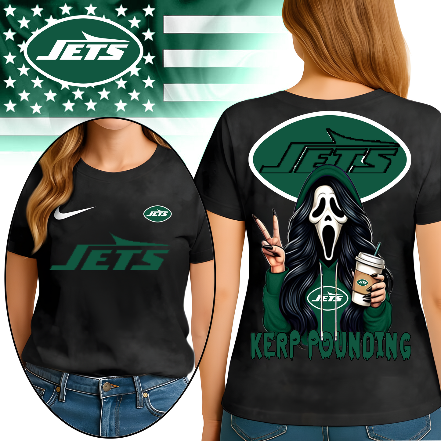 NYJ Premium NFL Ghostface 3D Shirt DDT HLPHUONG