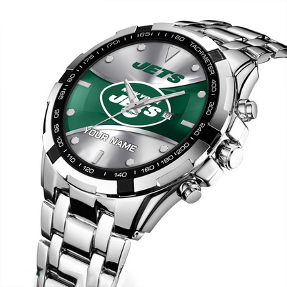 NYJ x NFL Alloy Men Quartz Watch - Custom Name DATND TANTD