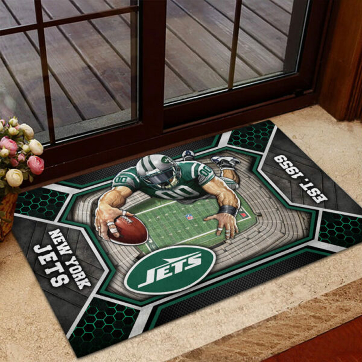 NYJ x NFL Custom Doormat DATND TANTD
