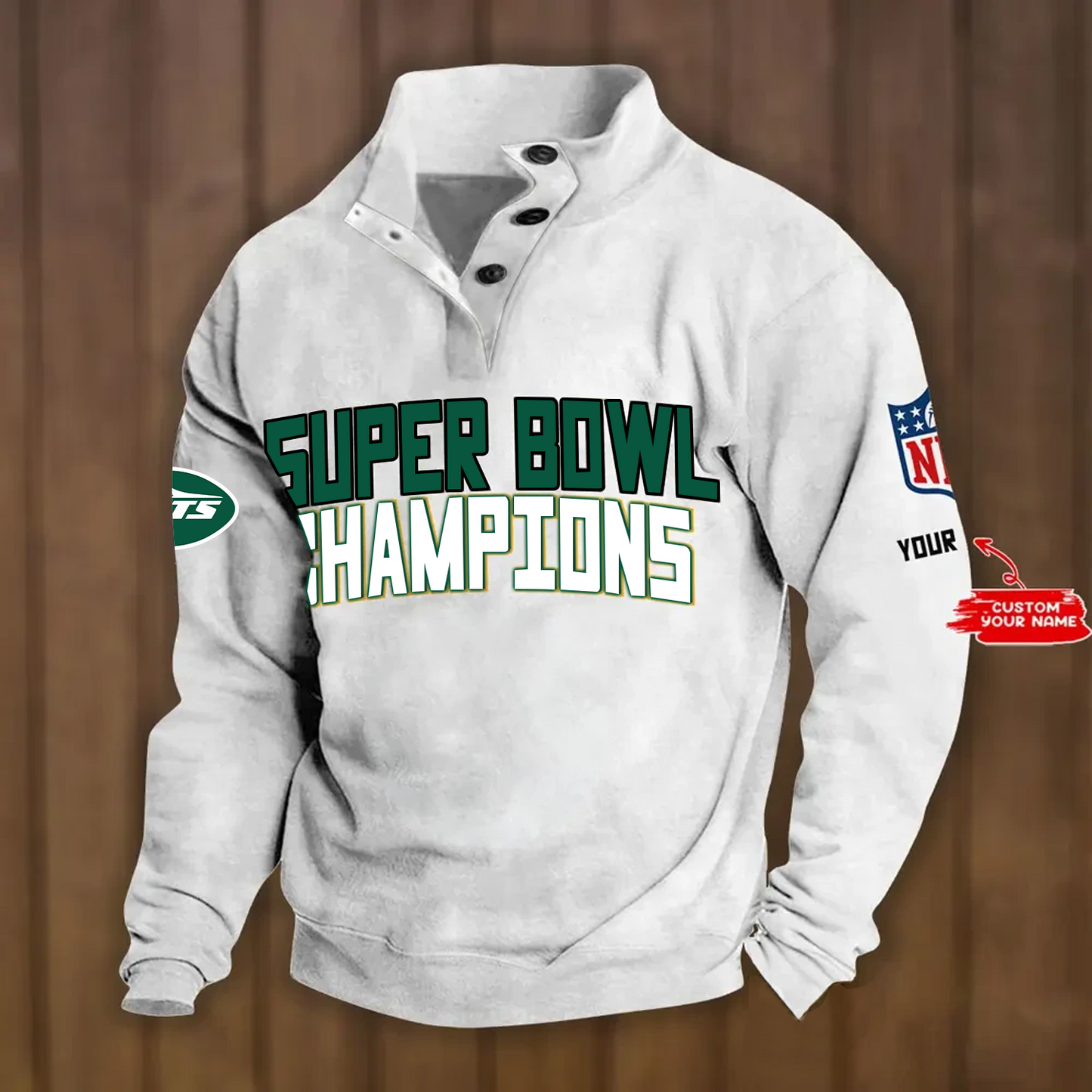NYJ x NFL Double Breasted Stand Collar Hoodies DATND TANTD