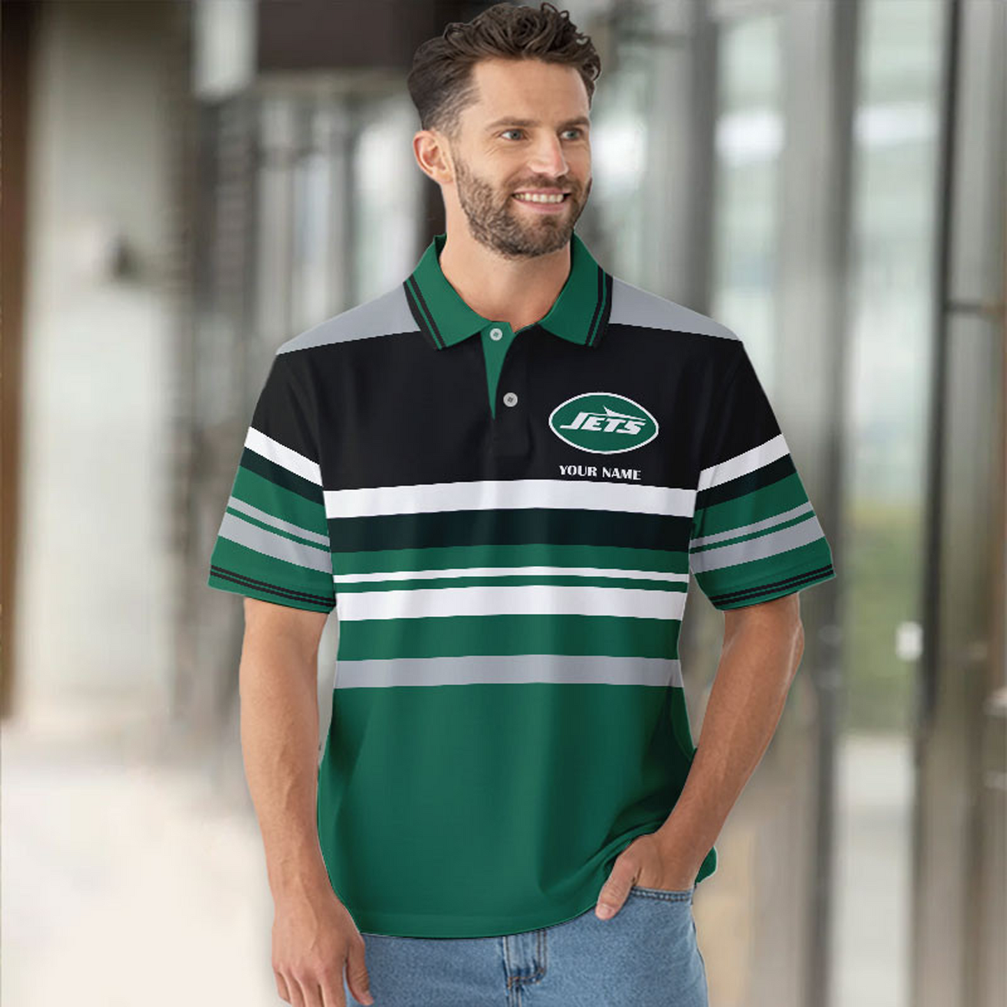 NYJ x NFL New Style Men Short Sleeves Polo Shirt DatND DVT