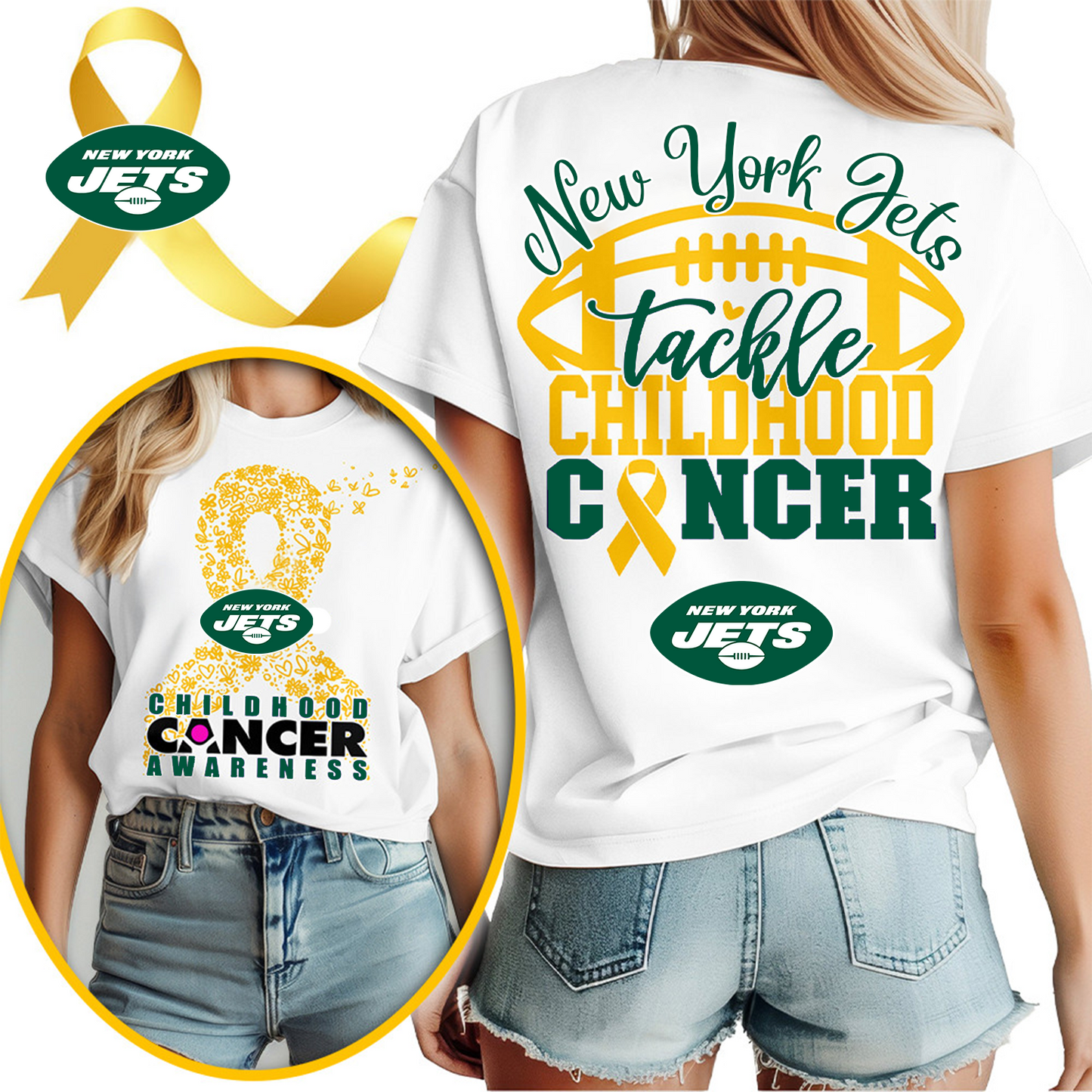 NYJ X NFL Premium Childhood Cancer Awareness Month 3D Shirt DatND ThuongNH