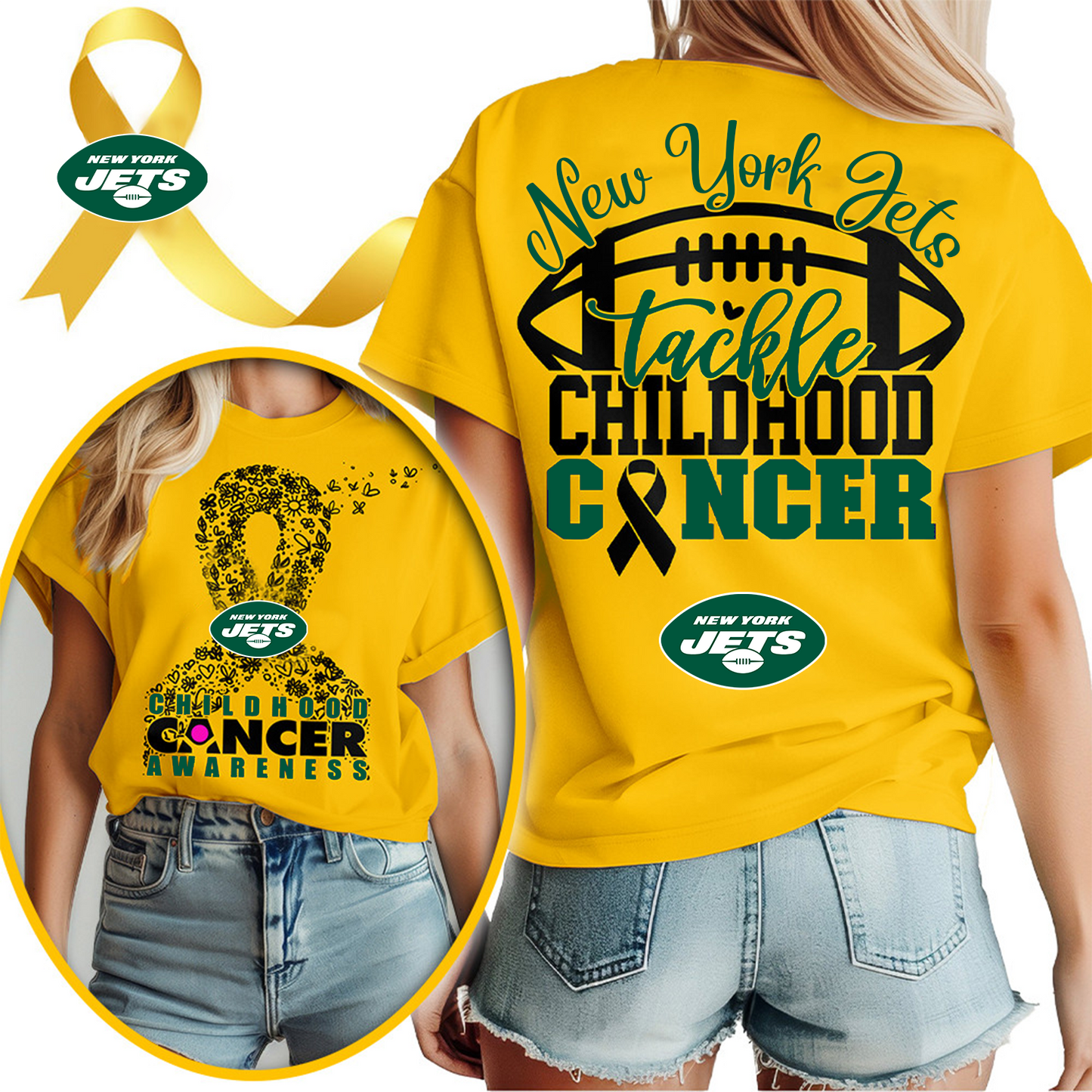 NYJ X NFL Premium Childhood Cancer Awareness Month 3D Shirt DatND ThuongNH