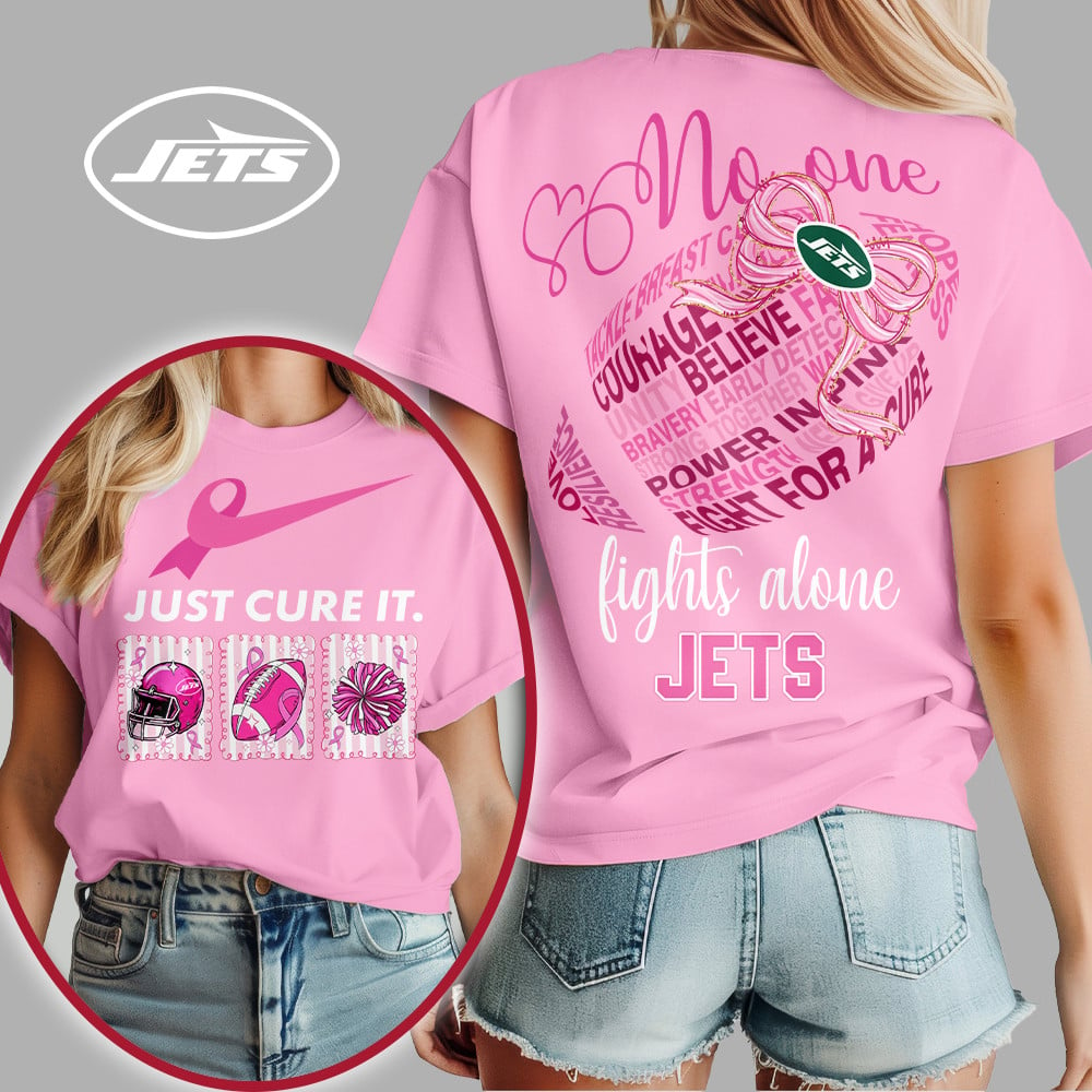 NYJ x Premium NFL Breast Cancer Awareness T-Shirt DDT HLP