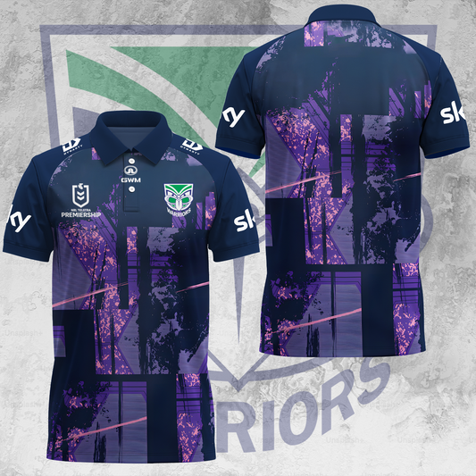 One NZ Warriors NRL 2025 Limited Edition Polo Shirt TM V6