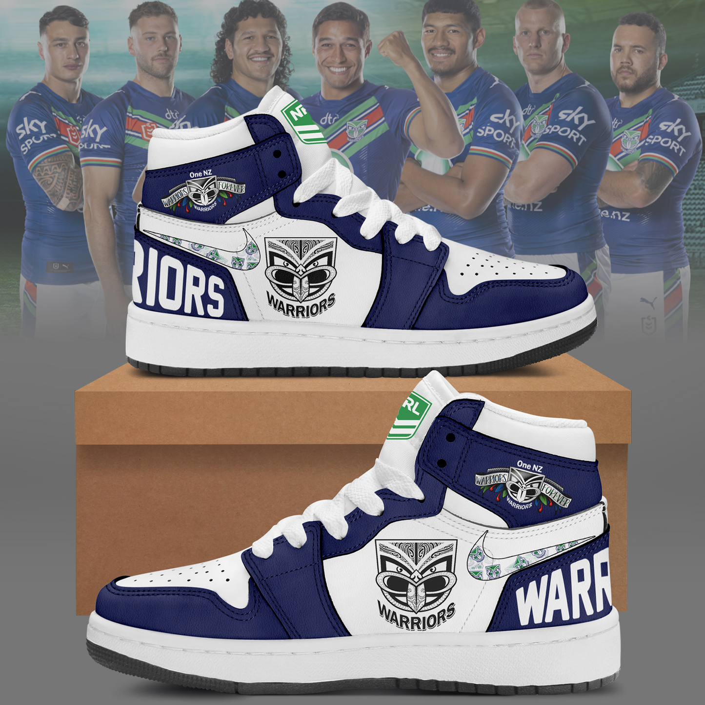 One NZ Warriors NRL 2025 Up The Wahs Limited Edition A1 Shoes TM NTA V1