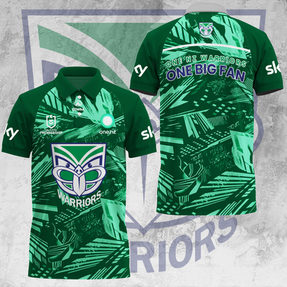 One NZ Warriors NRL 2025 Up The Wahs Limited Edition Polo Shirt TM V11