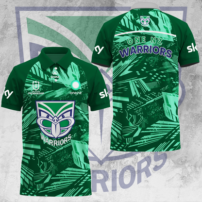 One NZ Warriors NRL 2025 Up The Wahs Limited Edition Polo Shirt TM V12