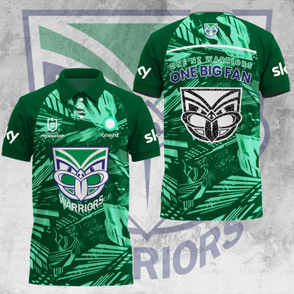 One NZ Warriors NRL 2025 Up The Wahs Limited Edition Polo Shirt TM V9