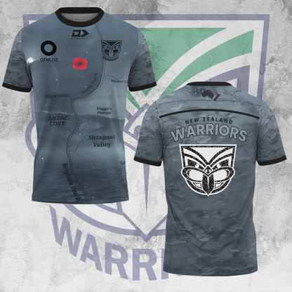One NZ Warriors NRL 2025 Up The Wahs One Big Fan Limited Edition Polo Shirt TM V12