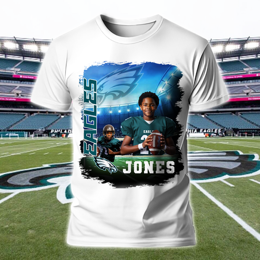 PE American Football Custom Photo And Custom Name, Gift For Fan Shirt