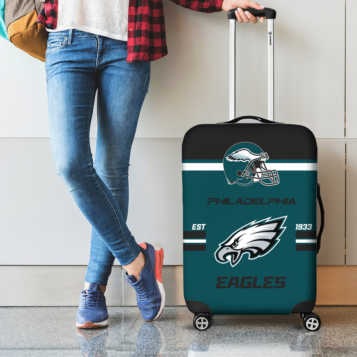 PE NFL Luggage Cover Suitcase Protector DDT NTL