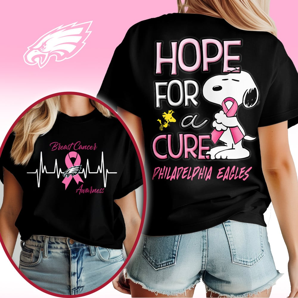 PE Premium Breast Cancer Awareness Snoopy Hope For A Cure Shirt DDT NTL