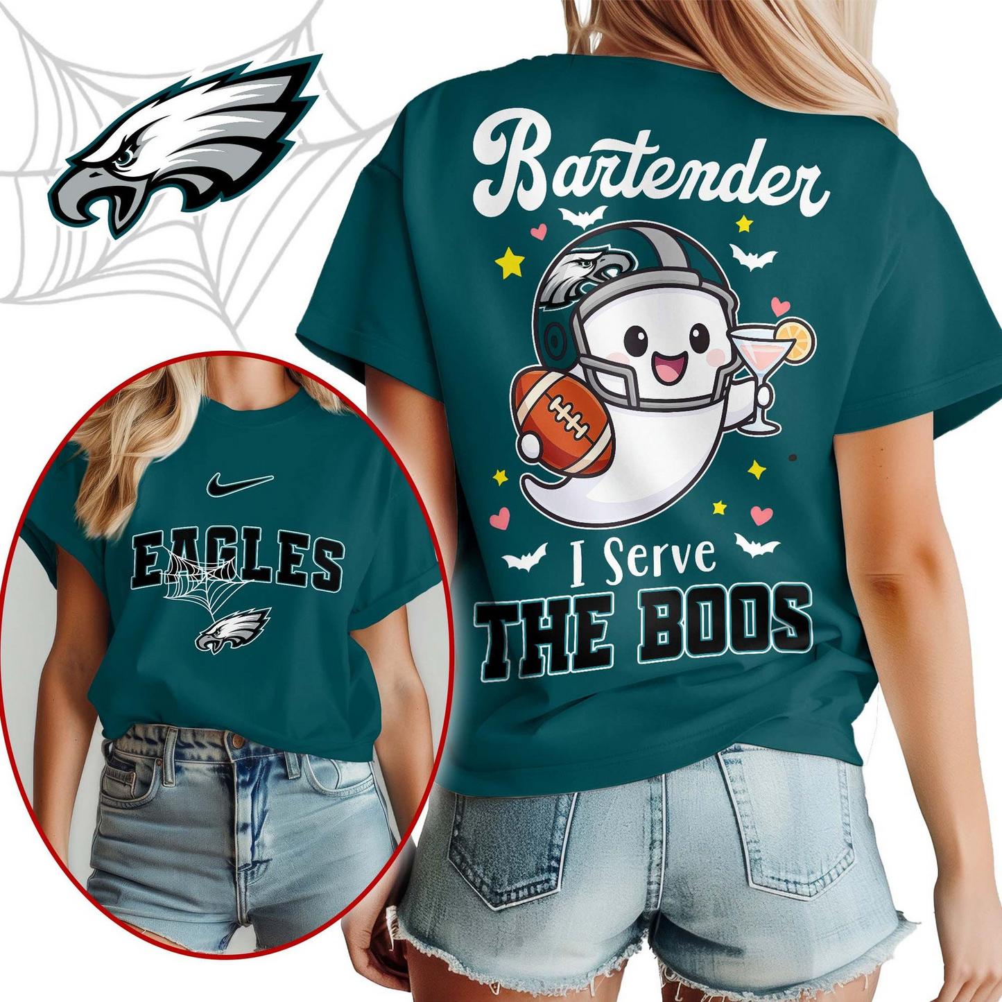PE Premium NFL Bartender Halloween Fan Women Shirt DDT CTND