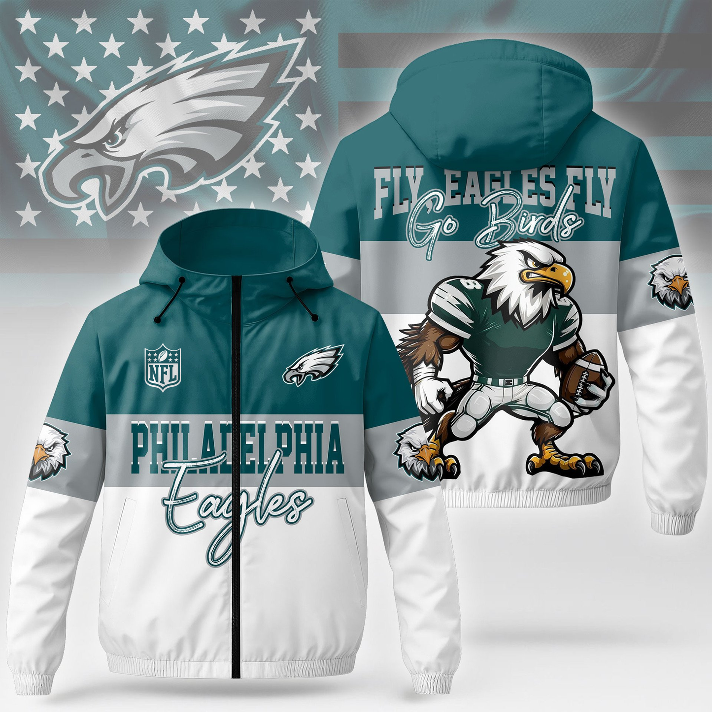 PE Premium NFL Fan Pride Windbreaker Jacket DDT NTL