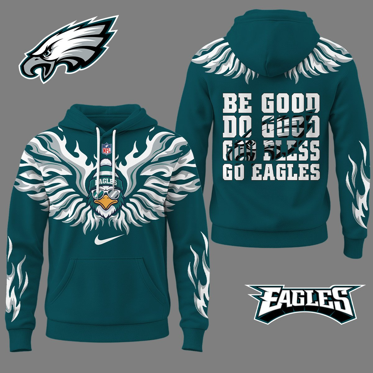 PE Premium NFL Fire Wings 3D Hoodie DDT CTND