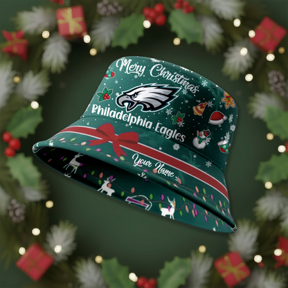 PE Premium NFL Merry Christmas Bucket Hat DDT CTND