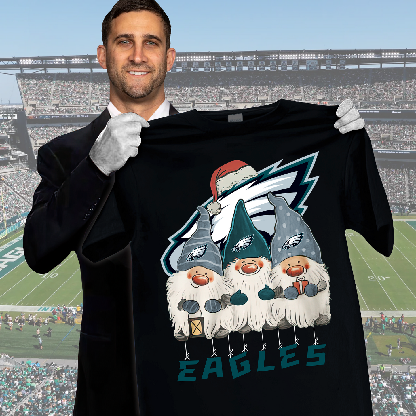 PE x NFL Premium Christmas Gnomes Shirt DDT CTND