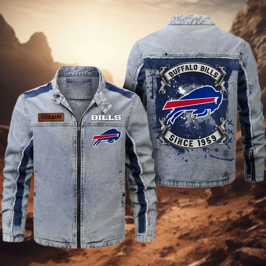 Personalized BB Premium NFL Street Scar Denim Jacket DDT CTND