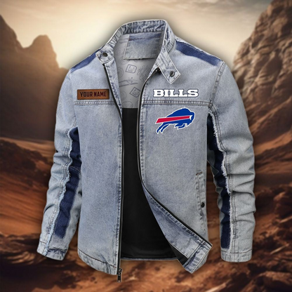 Personalized BB Premium NFL Street Scar Denim Jacket DDT CTND