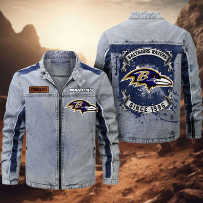 Personalized BR Premium NFL Street Scar Denim Jacket DDT CTND