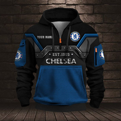 Personalized CHE Premium EPL Half Zip Heavy Hoodie DDT NTL