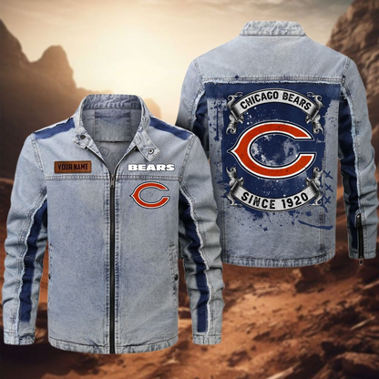 Personalized CHI Premium NFL Street Scar Denim Jacket DDT CTND