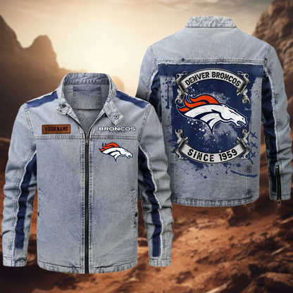 Personalized DB Premium NFL Street Scar Denim Jacket DDT CTND