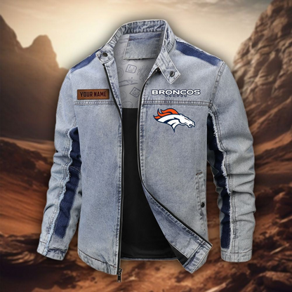 Personalized DB Premium NFL Street Scar Denim Jacket DDT CTND