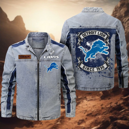 Personalized DL Premium NFL Street Scar Denim Jacket DDT CTND