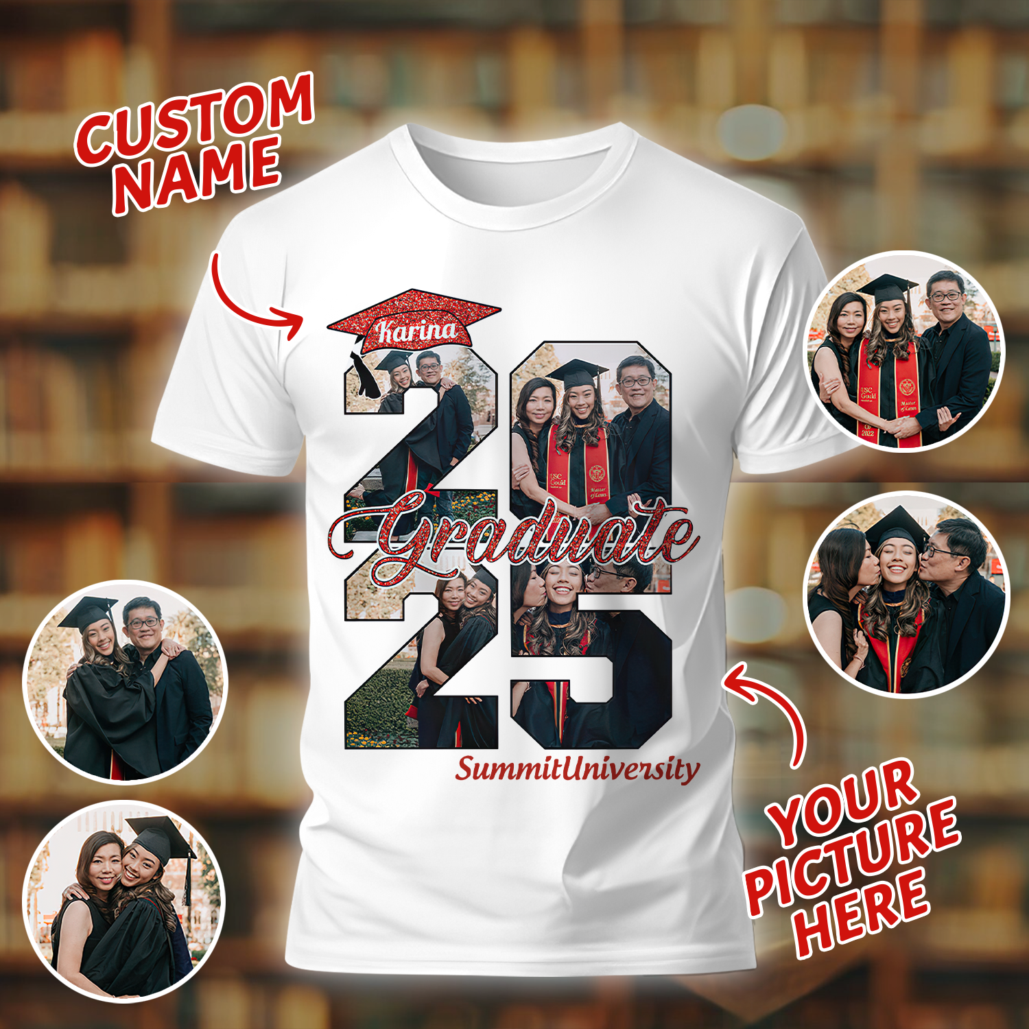 Personalized Graduation Shirts Proud Family Graduate 2025 Graduate Picture and Photo Class Of 2025 Senior Family Shirt