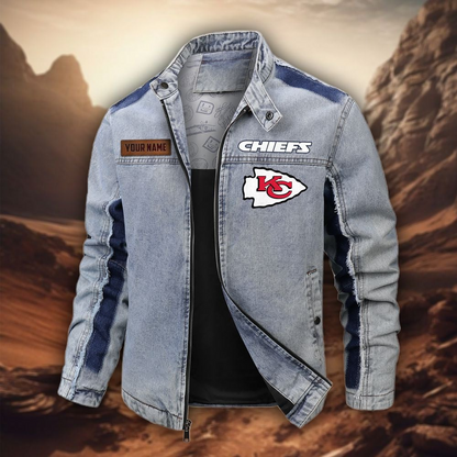 Personalized KCC Premium NFL Street Scar Denim Jacket DDT CTND