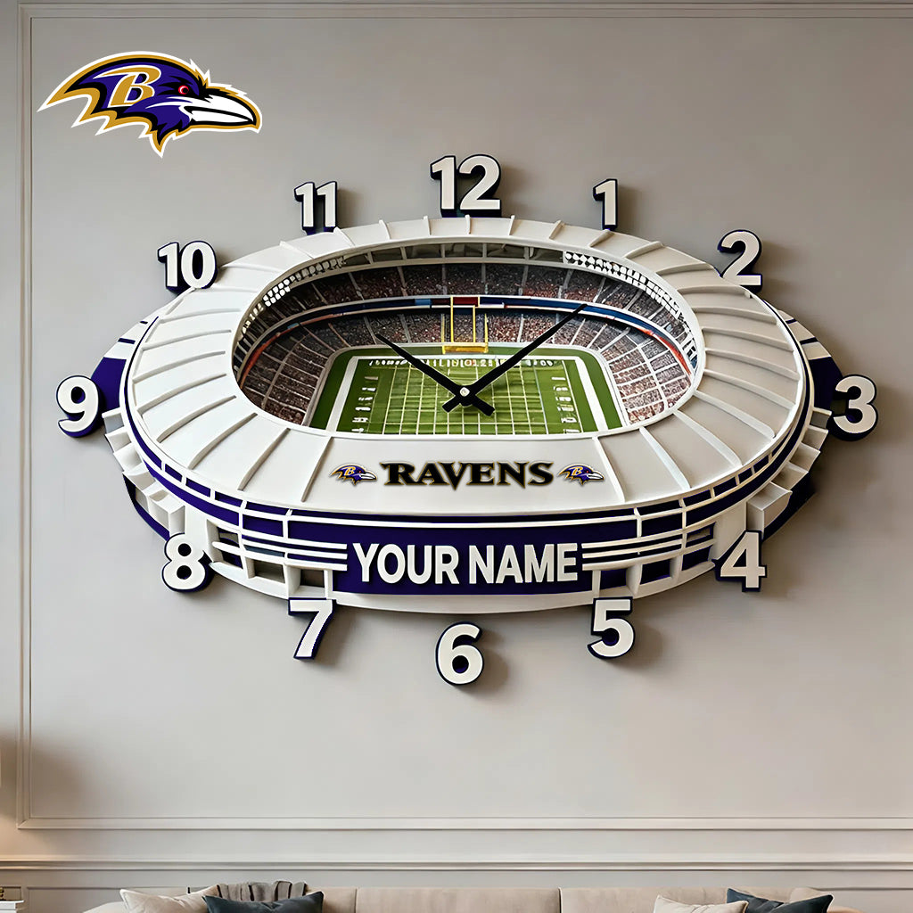 Personalized NFL BAL Stadium Theme Clock V1 NAK NHM