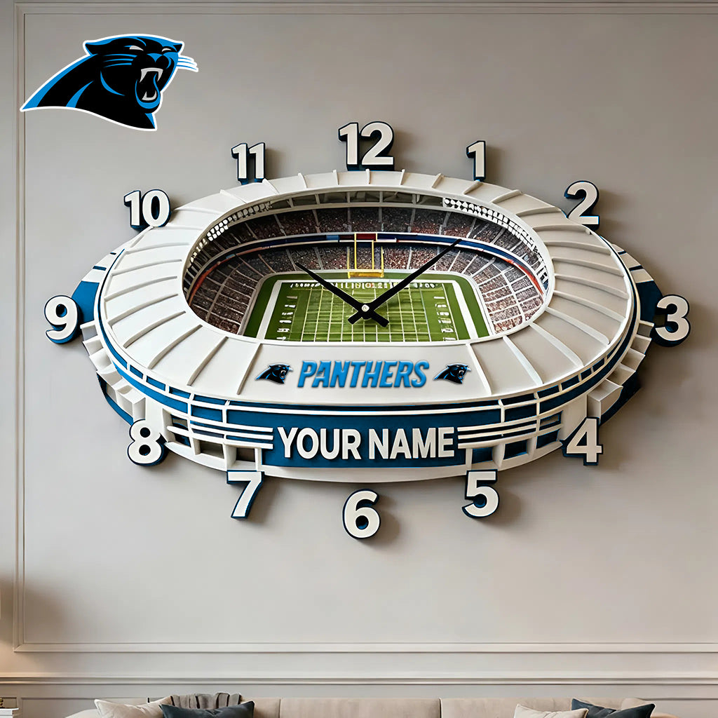 Personalized NFL CAR Stadium Theme Clock V1 NAK NHM