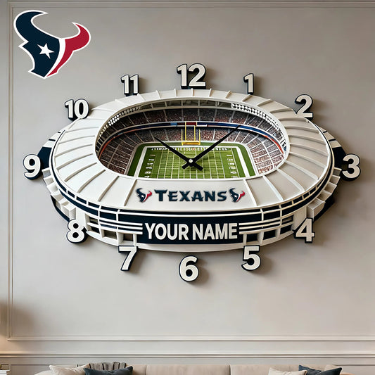Personalized NFL HOU Stadium Theme Clock V1 NAK NHM