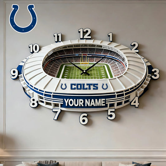 Personalized NFL IND Stadium Theme Clock V1 NAK NHM