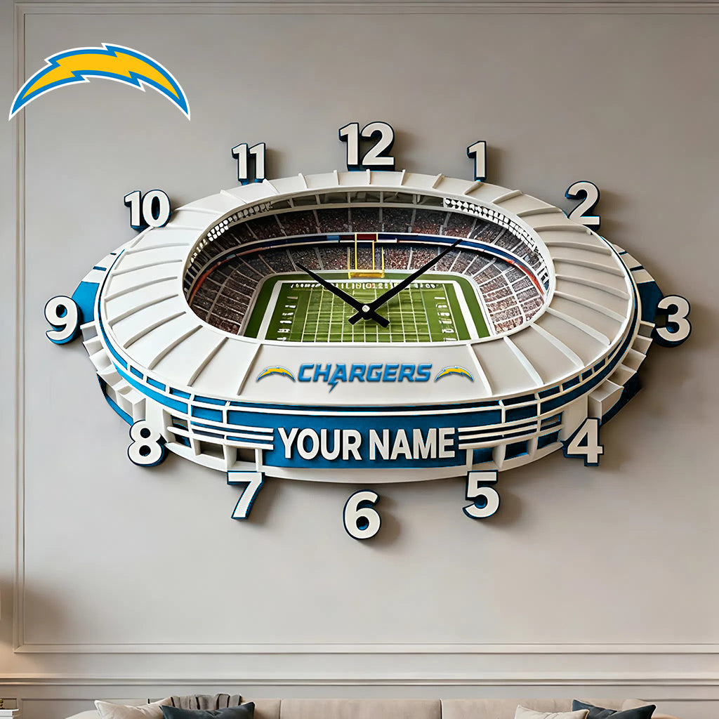 Personalized NFL LAC Stadium Theme Clock V1 NAK NHM