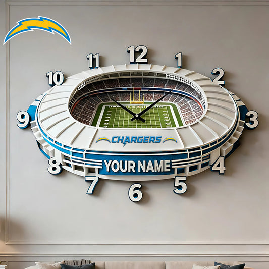 Personalized NFL LAC Stadium Theme Clock V1 NAK NHM
