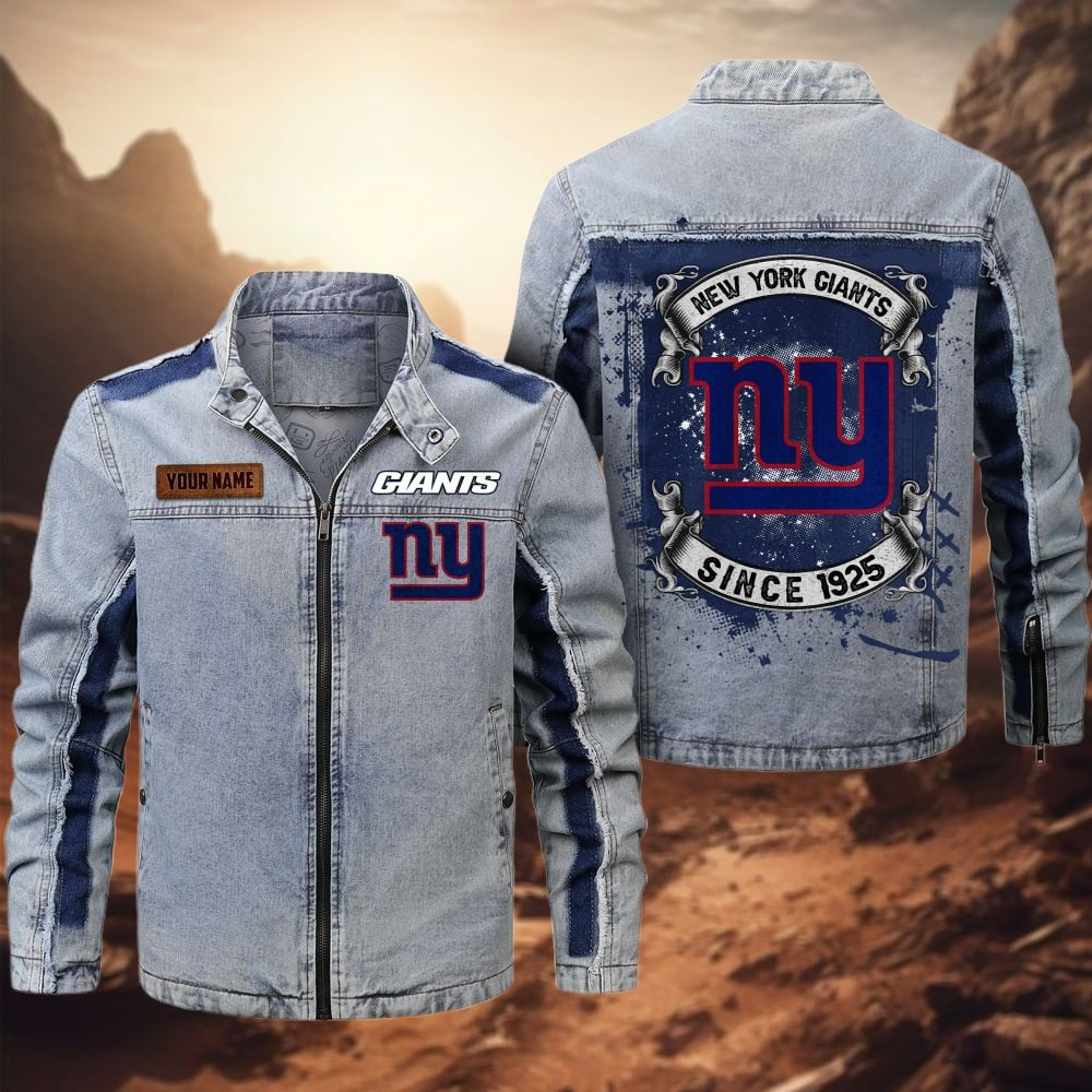 Personalized NYG Premium NFL Street Scar Denim Jacket DDT CTND