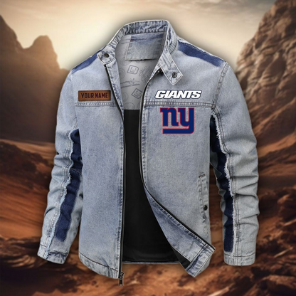 Personalized NYG Premium NFL Street Scar Denim Jacket DDT CTND