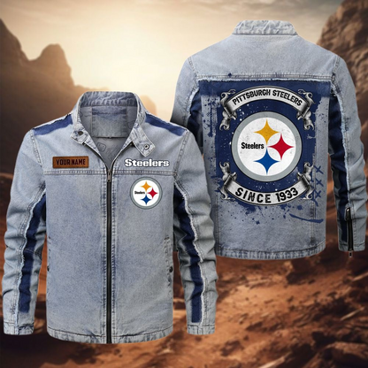 Personalized PS Premium NFL Street Scar Denim Jacket DDT CTND
