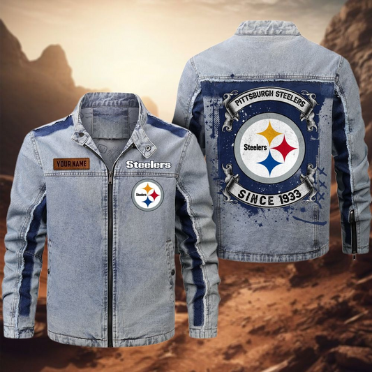 Personalized PS Premium NFL Street Scar Denim Jacket DDT CTND