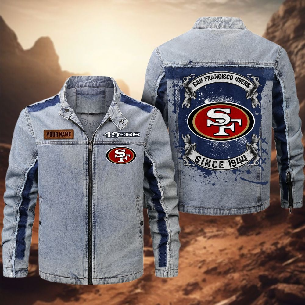 Personalized SF49 Premium NFL Street Scar Denim Jacket DDT CTND